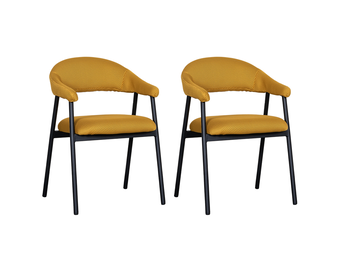 LABEL51 Eetkamerstoel Amaze - Oker - Breathe - set van 2