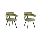 LABEL51 Eetkamerstoel Bardio - Hunter - Fluweel - set van 2