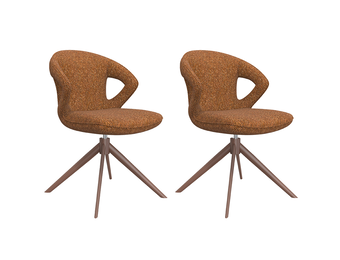 LABEL51 Eetkamerstoel Zurich - Coral - Boucle - set van 2