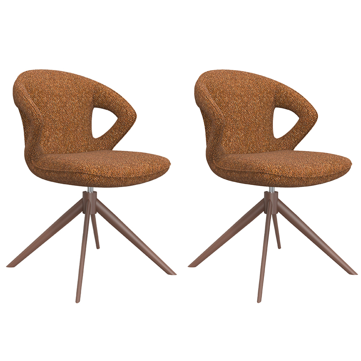 LABEL51 Eetkamerstoel Zurich - Coral - Boucle - set van 2