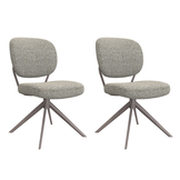 LABEL51 Eetkamerstoel Geneva - Truffel grijs - Boucle - set van 2