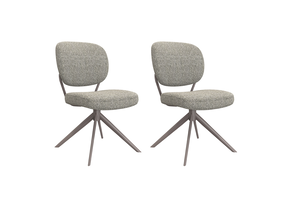 LABEL51 Eetkamerstoel Geneva - Truffel grijs - Boucle - set van 2