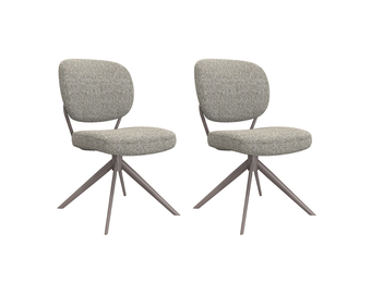LABEL51 Eetkamerstoel Geneva - Truffel grijs - Boucle - set van 2