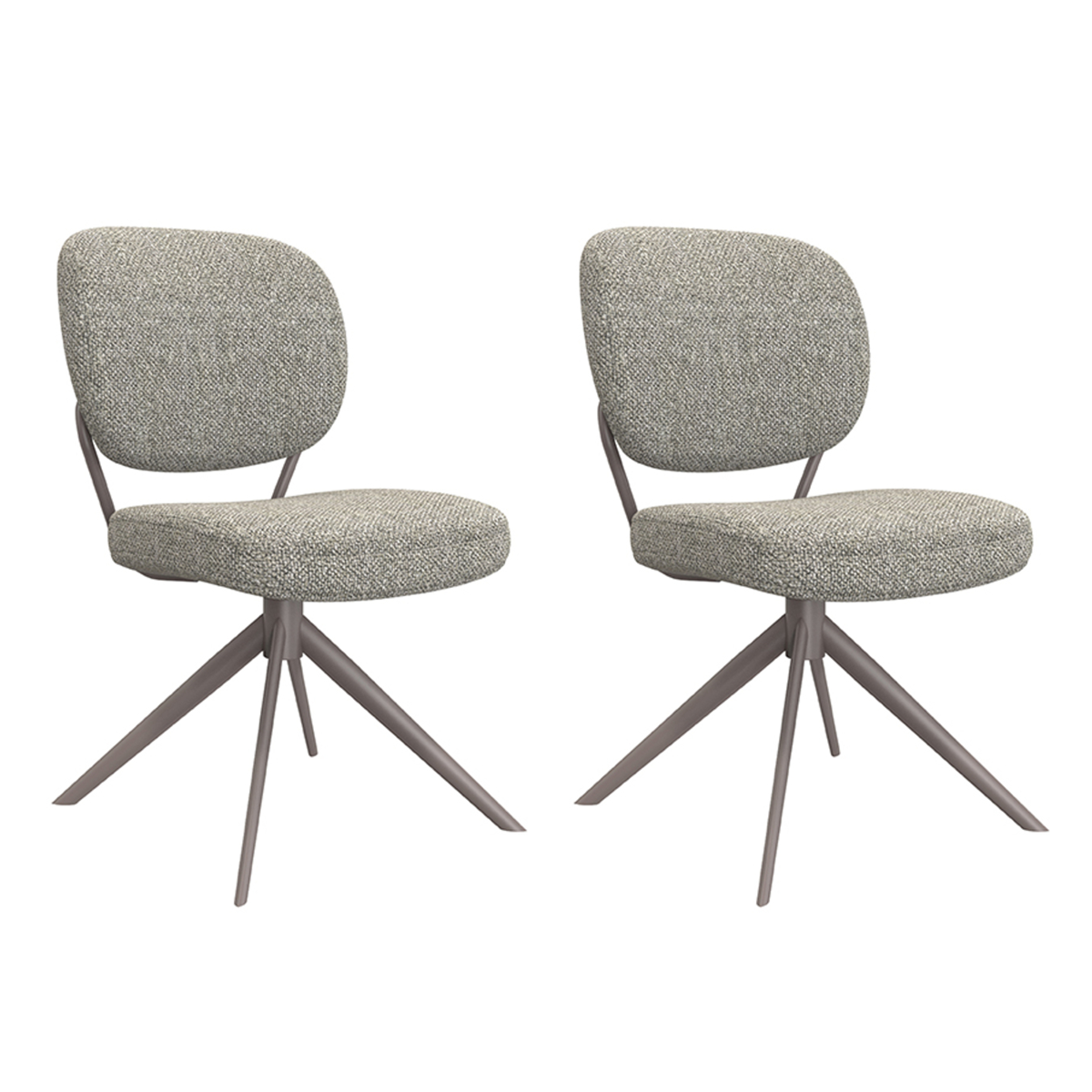 LABEL51 Eetkamerstoel Geneva - Truffel grijs - Boucle - set van 2