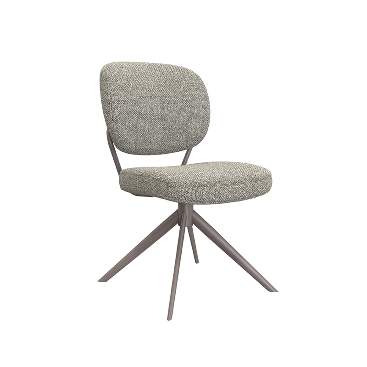 LABEL51 Eetkamerstoel Geneva - Truffel grijs - Boucle - set van 2