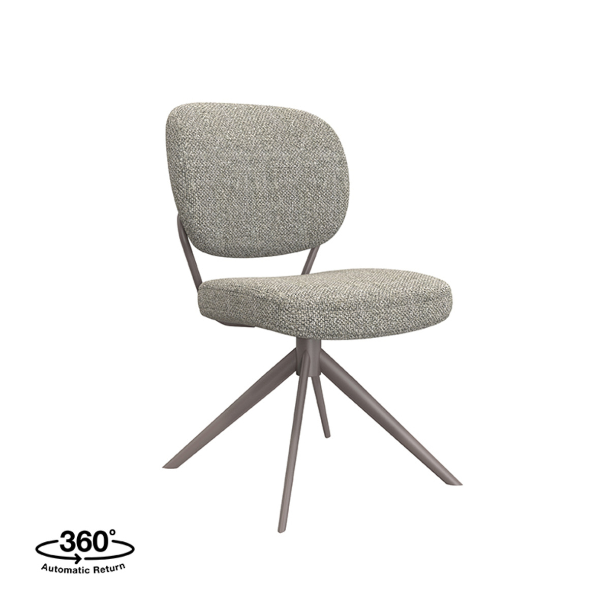 LABEL51 Eetkamerstoel Geneva - Truffel grijs - Boucle - set van 2