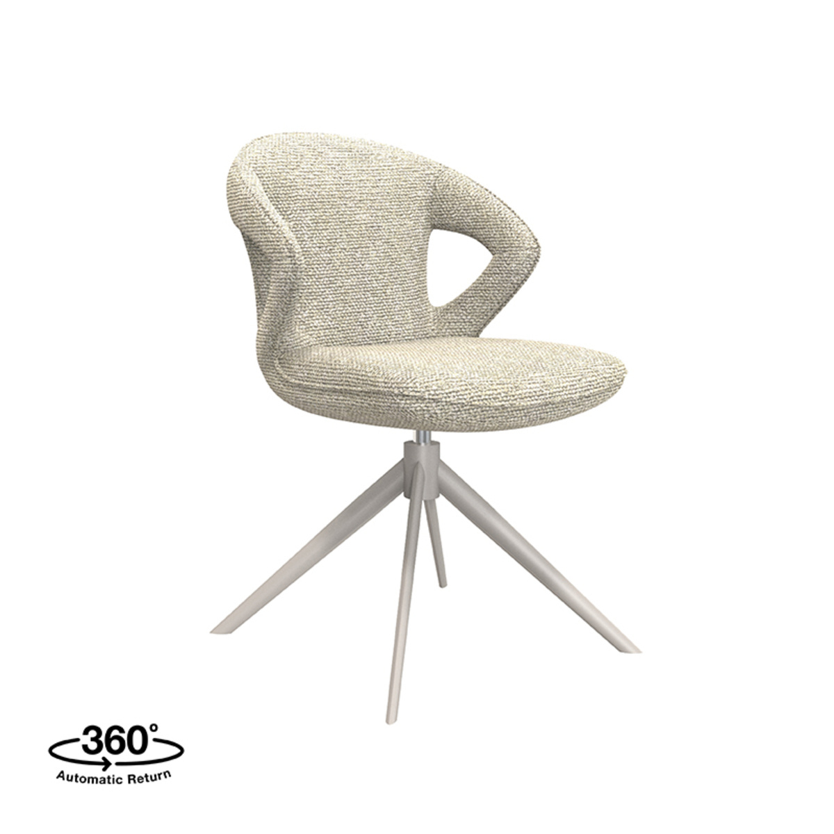 LABEL51 Eetkamerstoel Zurich - Naturel - Boucle - set van 2