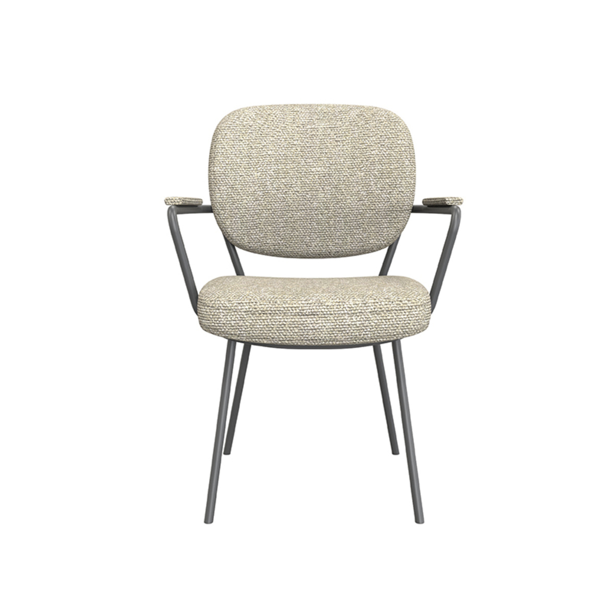 LABEL51 Eetkamerstoel Lausanne - Naturel - Boucle - set van 2