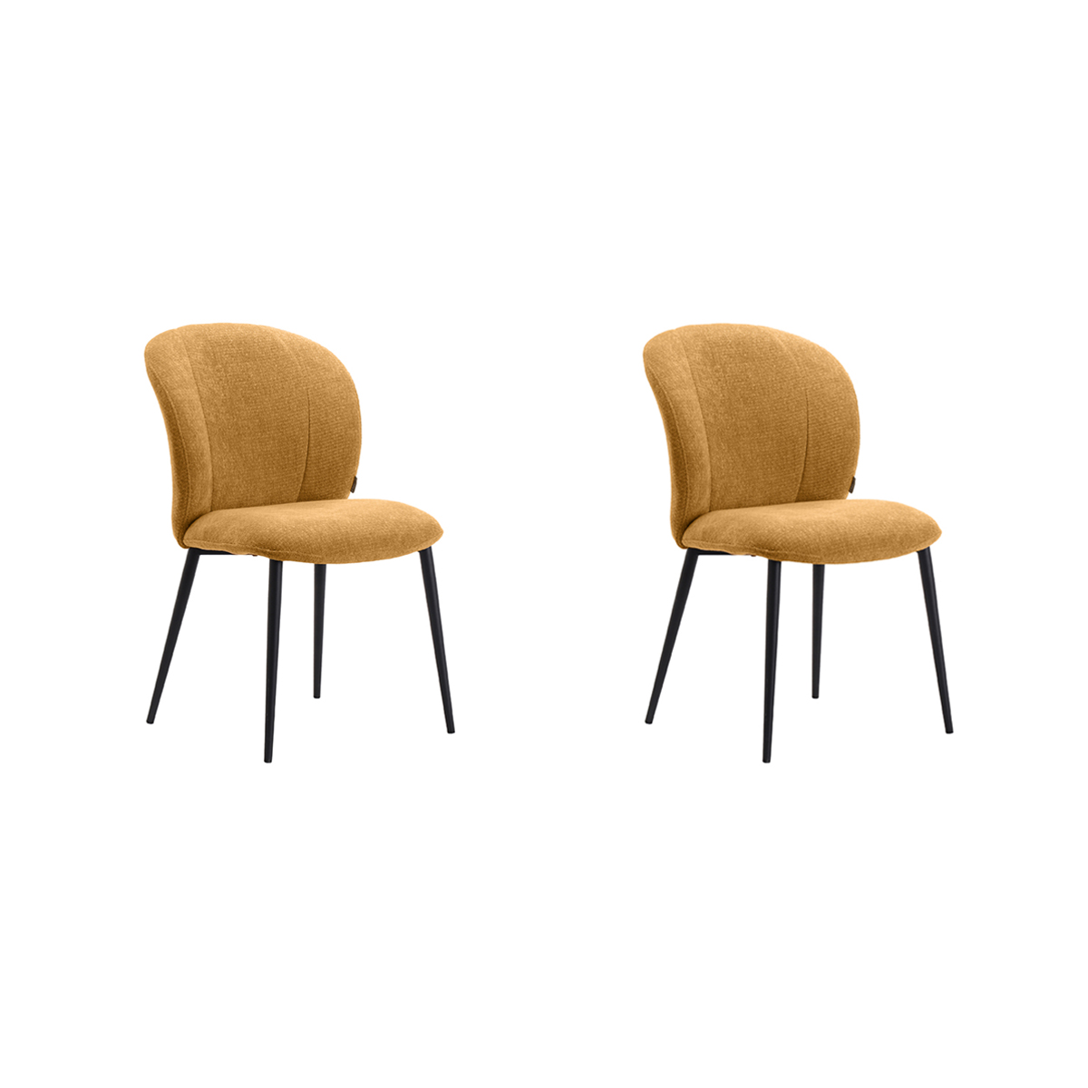 LABEL51 - Eetkamerstoel Vino - Mustard - 62x49x85cm - Set van 2