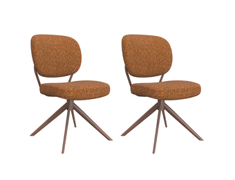 LABEL51 Eetkamerstoel Geneva - Coral - Boucle - set van 2