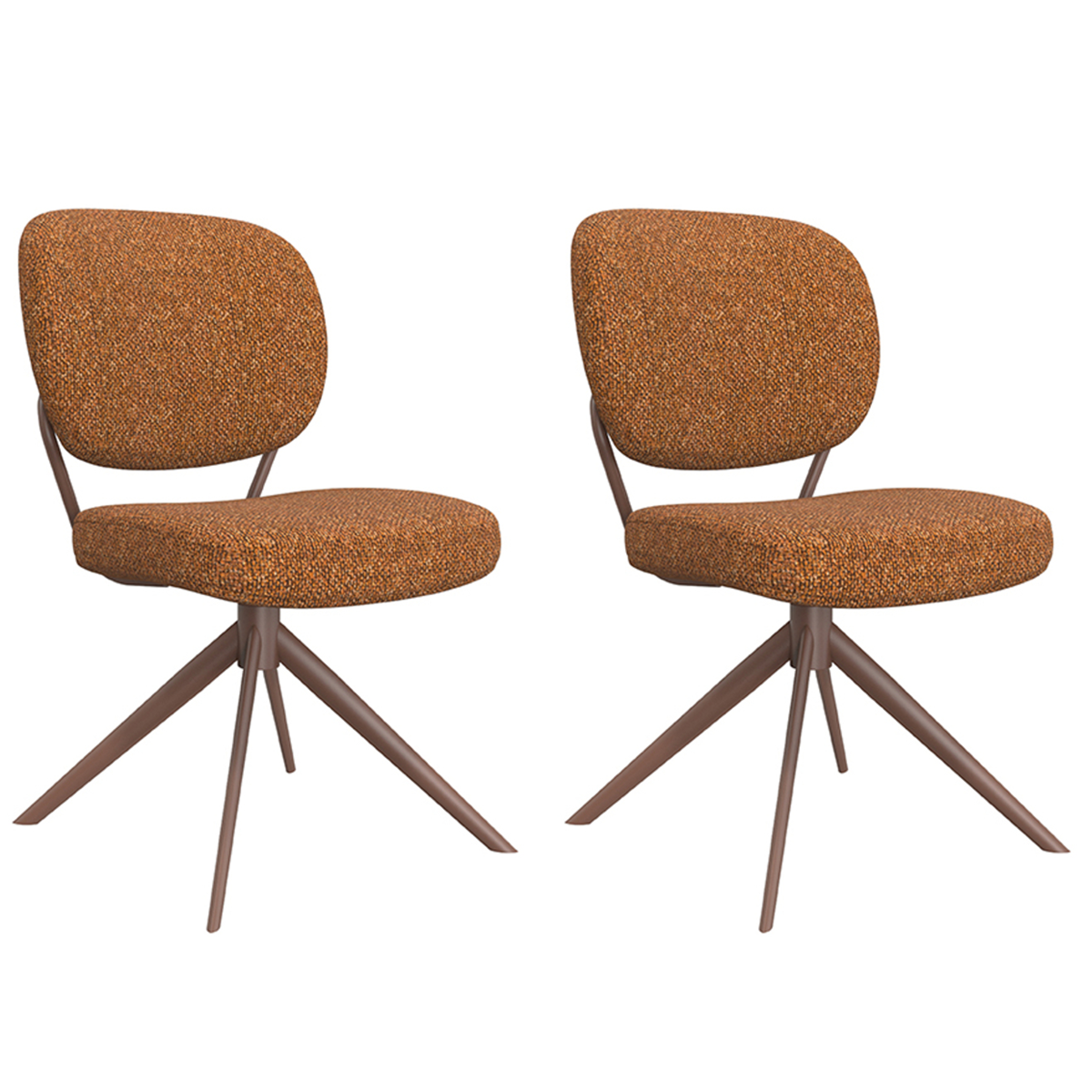 LABEL51 - Eetkamerstoel Geneva - Rood - 63x49x90cm - Set van 2