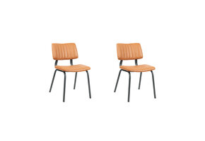 LABEL51 - Eetkamerstoel Gusto - Bruin - 56x46x79cm - Set van 2
