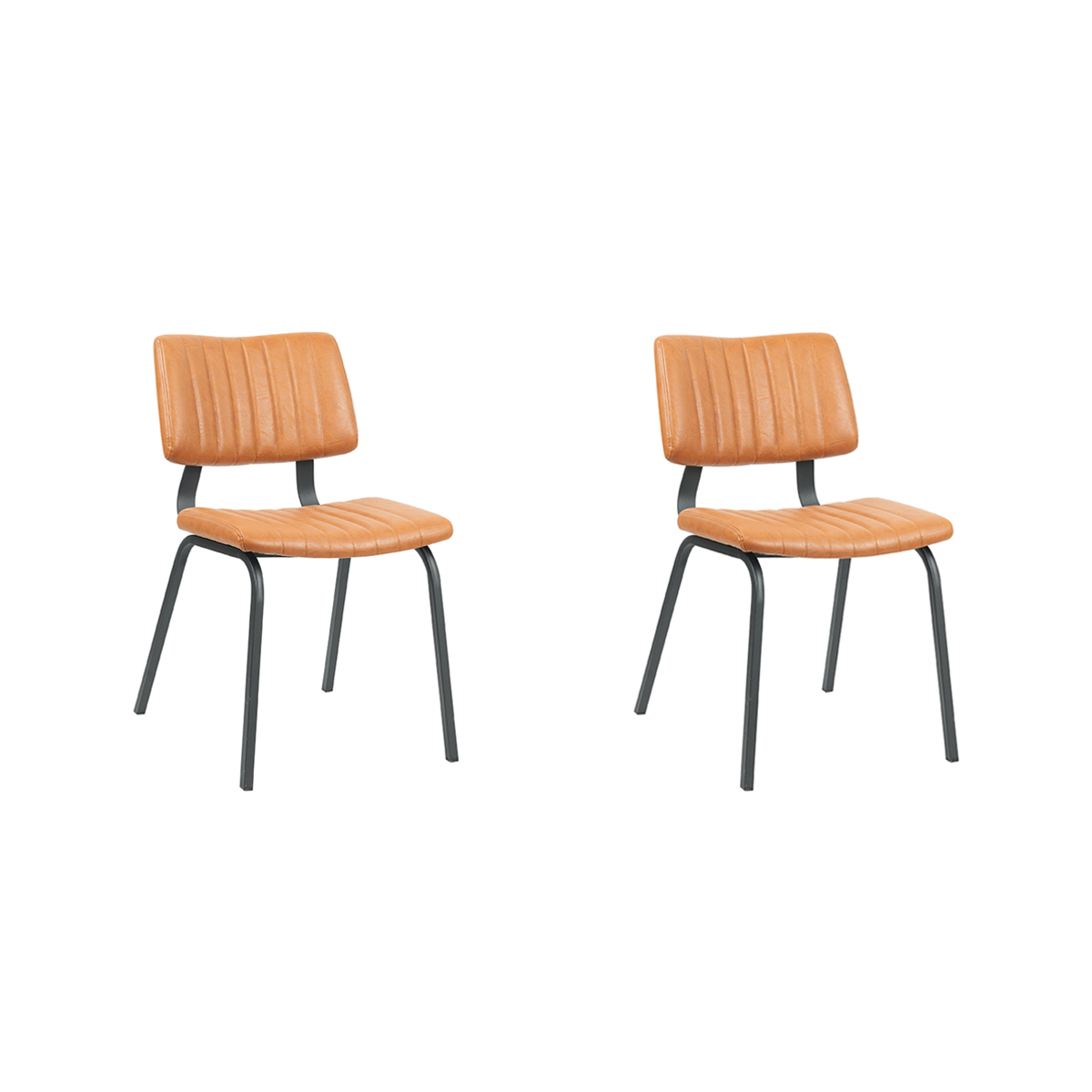 LABEL51 - Eetkamerstoel Gusto - Bruin - 56x46x79cm - Set van 2