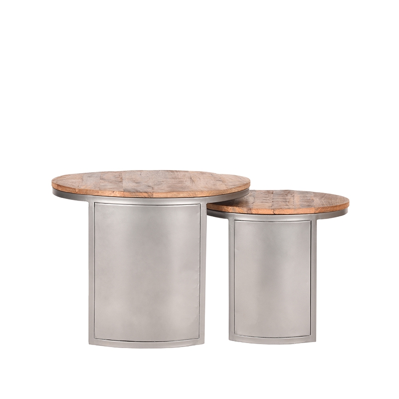 LABEL51 - Salontafel Set Bunch - Bruin - 60x60x45cm