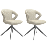 LABEL51 - Eetkamerstoel Zurich - Beige - 56x64x86cm - Set van 2
