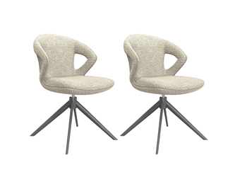 LABEL51 Eetkamerstoel Zurich - Naturel - Boucle - set van 2