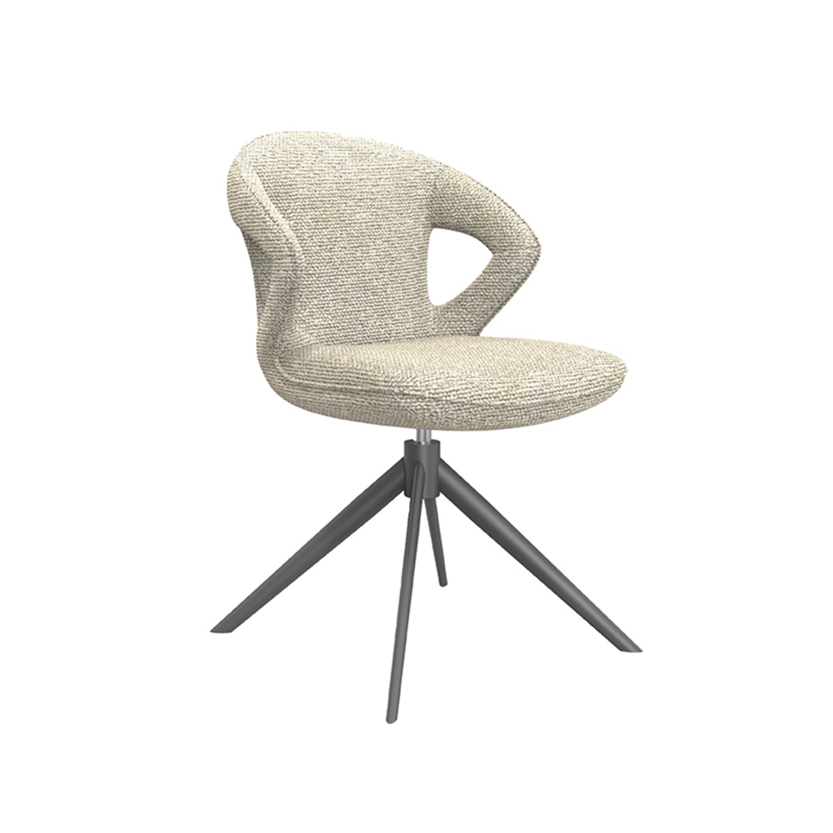 LABEL51 - Eetkamerstoel Zurich - Beige - 56x64x86cm - Set van 2