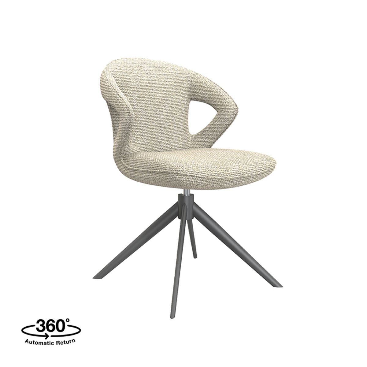 LABEL51 - Eetkamerstoel Zurich - Beige - 56x64x86cm - Set van 2