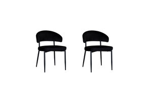 LABEL51 - Eetkamerstoel Bliss - Zwart - 55x56x76cm - Set van 2
