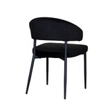 LABEL51 Eetkamerstoel Bliss - Zwart - Fluweel - set van 2