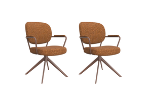 LABEL51 Eetkamerstoel Basel - Coral - Boucle - set van 2