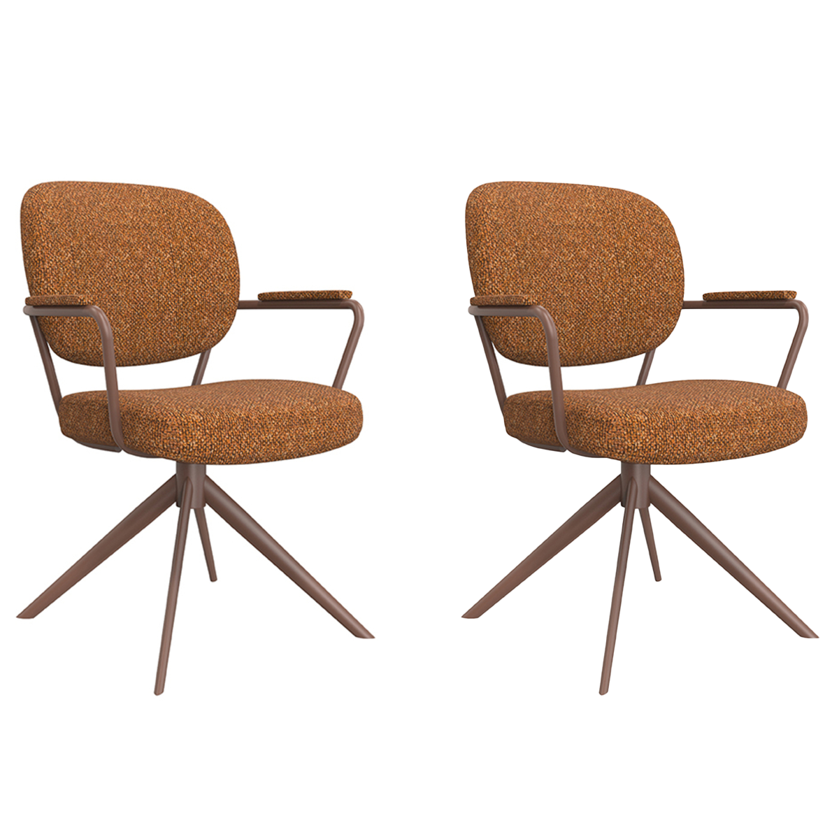 LABEL51 Eetkamerstoel Basel - Coral - Boucle - set van 2