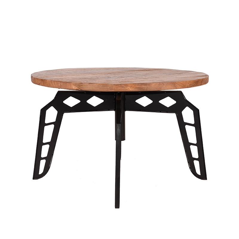 LABEL51 Salontafel Pebble - Rough - Mangohout - Rond - 80 cm