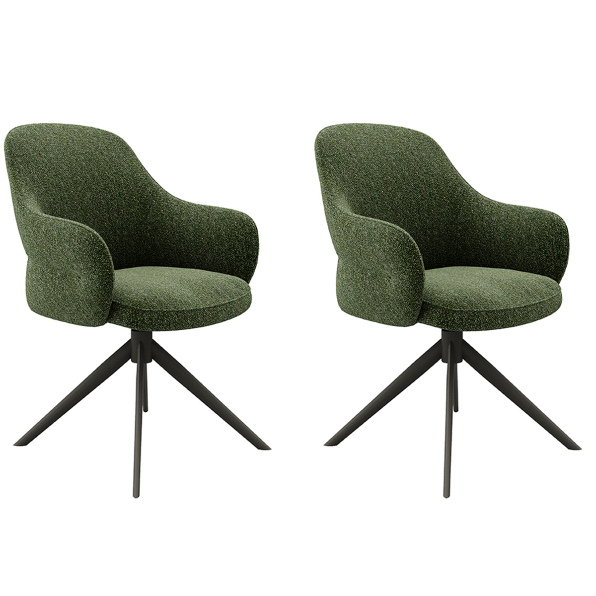 LABEL51 - Eetkamerstoel Bern - Groen - 66x61x91cm - Set van 2
