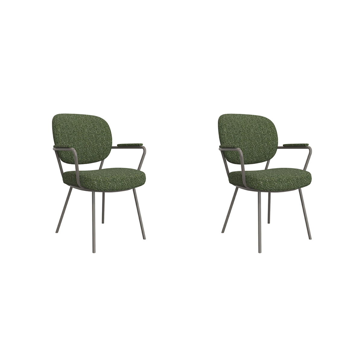 LABEL51 Eetkamerstoel Lausanne - Forest - Boucle - set van 2