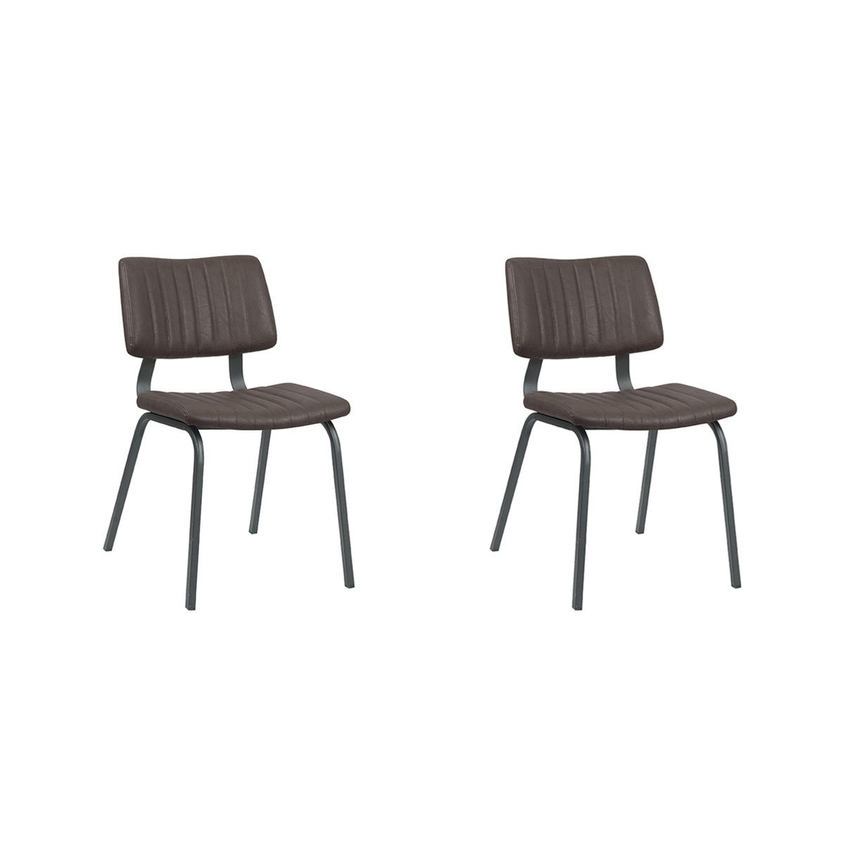 LABEL51 - Eetkamerstoel Gusto - Donkerbruin - 56x46x79cm - Set van 2
