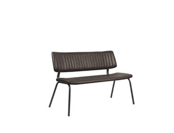 LABEL51 Eetkamerbank Gusto - Donkerbruin - PU-Leder - 120 cm