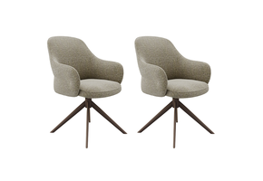 LABEL51 Eetkamerstoel Bern - Truffel grijs - Boucle - set van 2