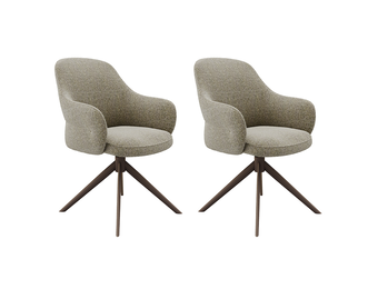 LABEL51 Eetkamerstoel Bern - Truffel grijs - Boucle - set van 2