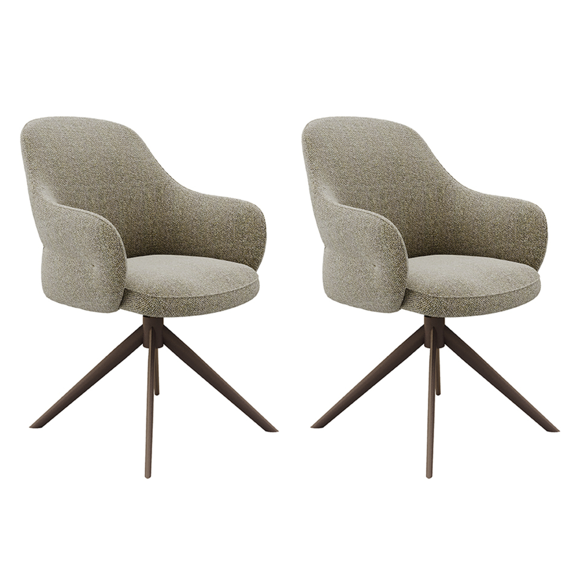 LABEL51 Eetkamerstoel Bern - Truffel grijs - Boucle - set van 2