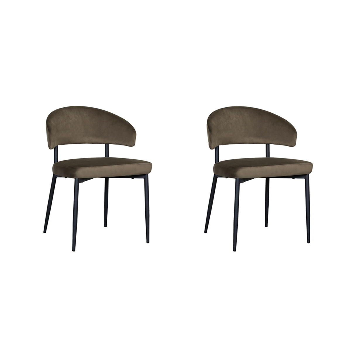 LABEL51 - Eetkamerstoel Bliss - Hunter - 55x56x76cm - Set van 2