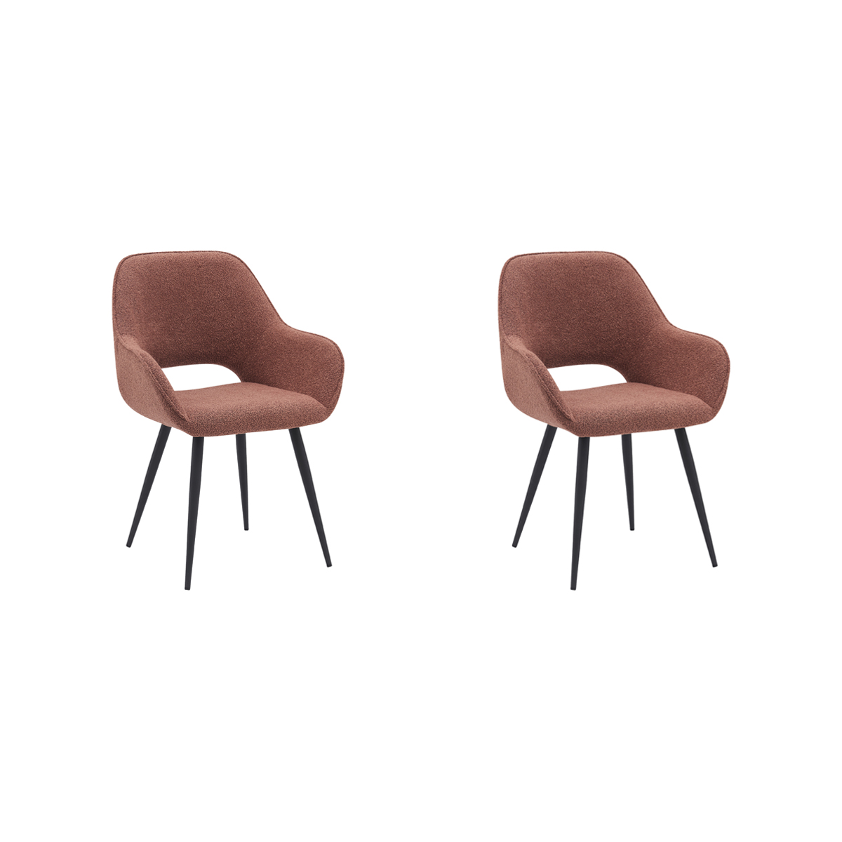 LABEL51 Eetkamerstoel Fer - Terra - Boucle - set van 2