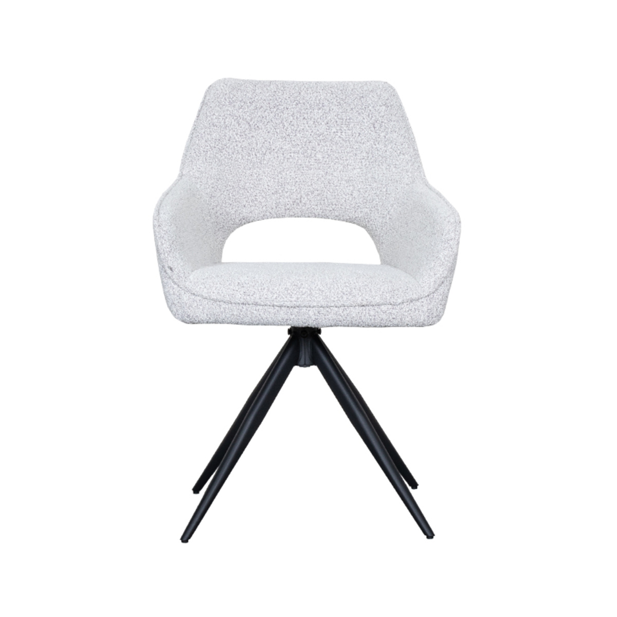 LABEL51 Eetkamerstoel Finley - Wit - Boucle - set van 2