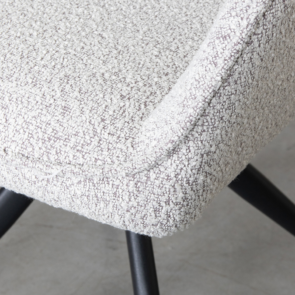 LABEL51 Eetkamerstoel Finley - Wit - Boucle - set van 2