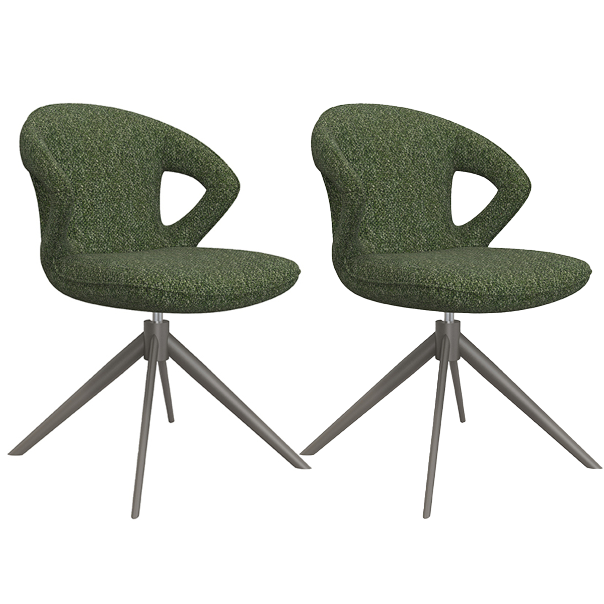 LABEL51 Eetkamerstoel Zurich - Forest - Boucle - set van 2