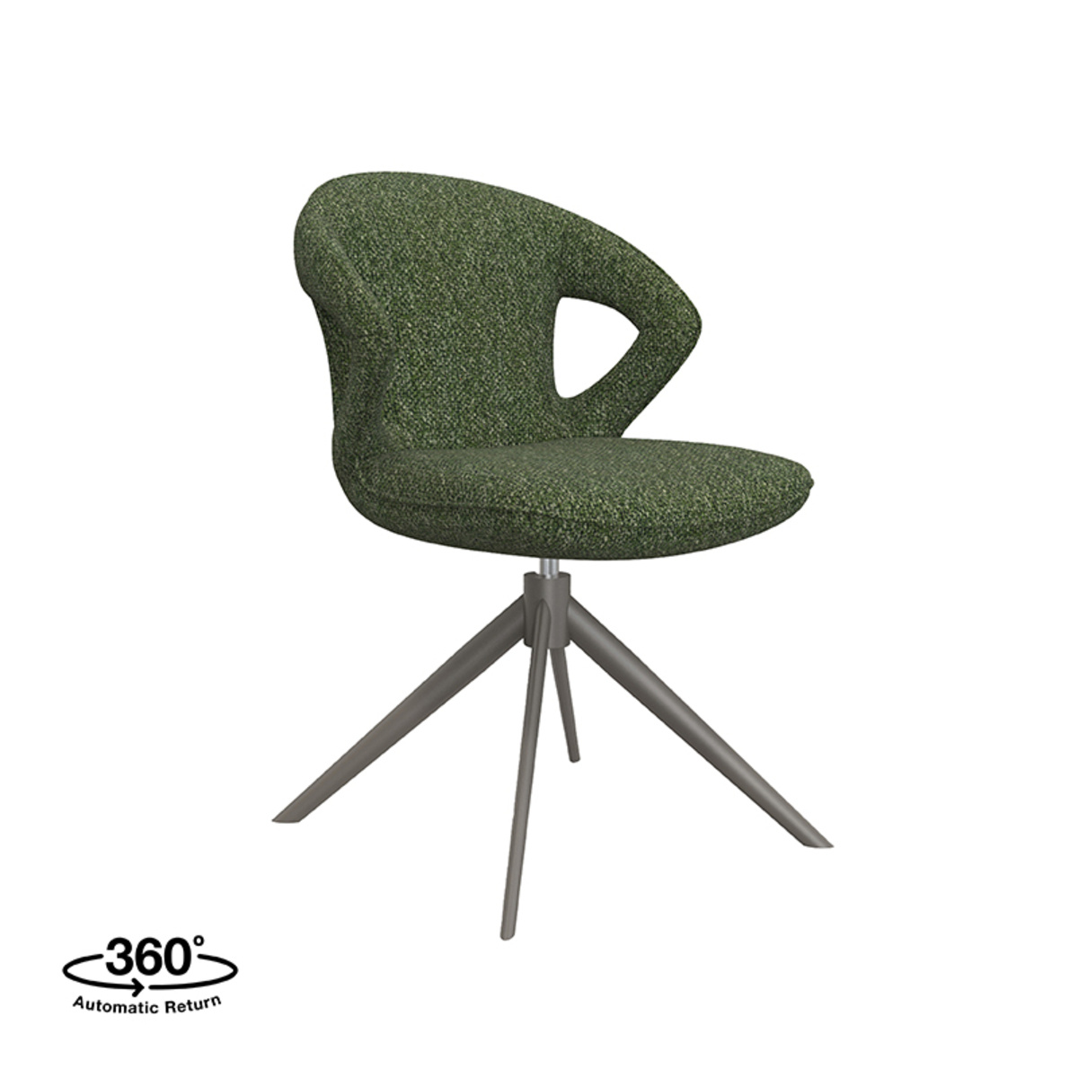 LABEL51 - Eetkamerstoel Zurich - Groen - 56x64x86cm - Set van 2