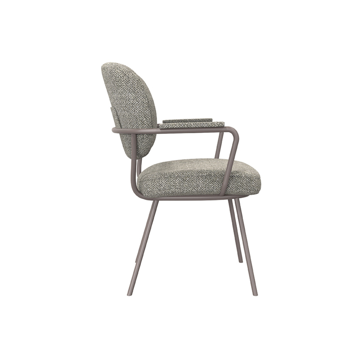 LABEL51 Eetkamerstoel Lausanne - Truffel grijs - Boucle - set van 2