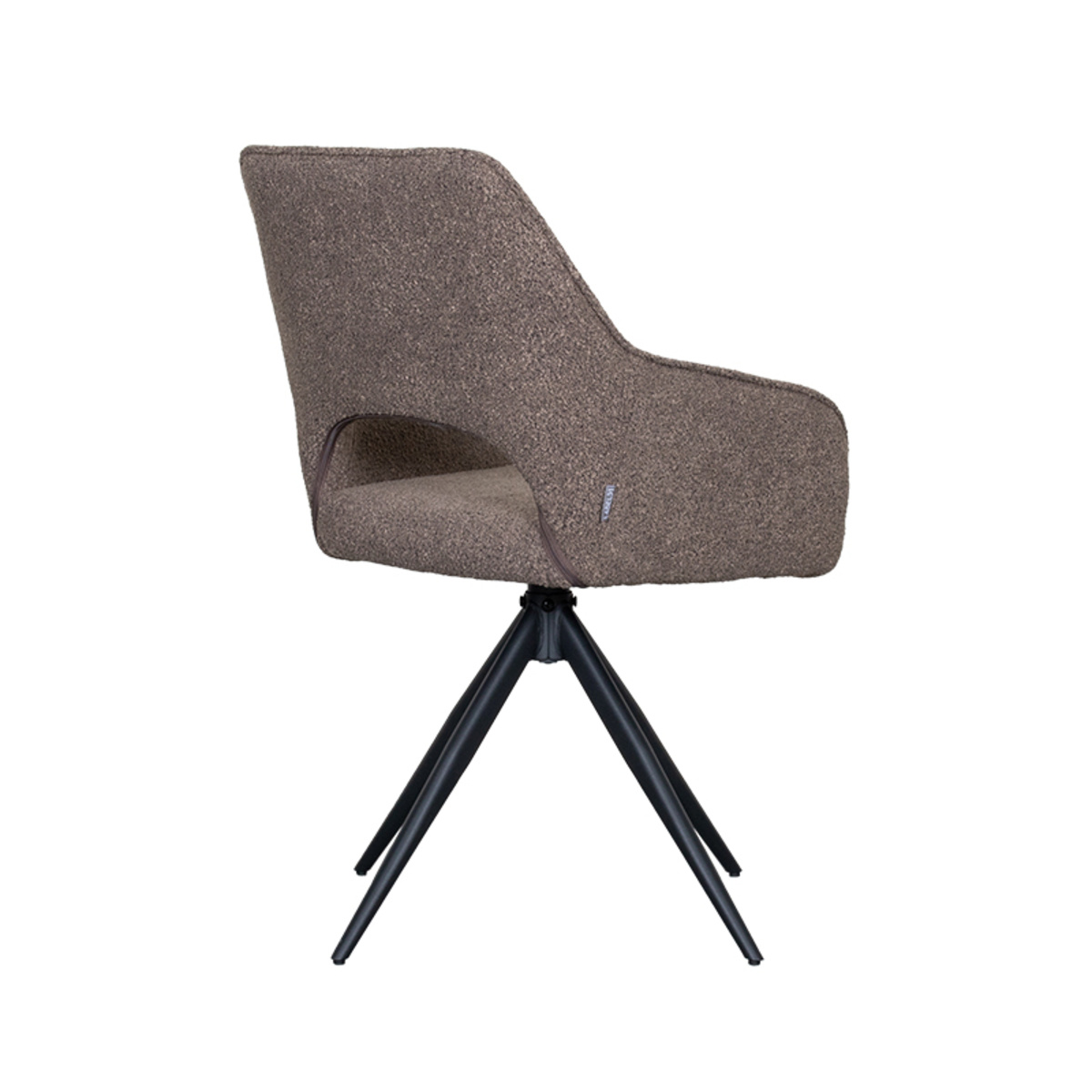 LABEL51 Eetkamerstoel Finley - Bruin - Boucle - set van 2