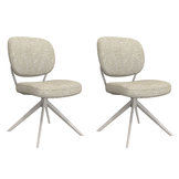 LABEL51 - Eetkamerstoel Geneva - Beige - 63x49x90cm - Set van 2