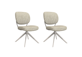 LABEL51 - Eetkamerstoel Geneva - Beige - 63x49x90cm - Set van 2