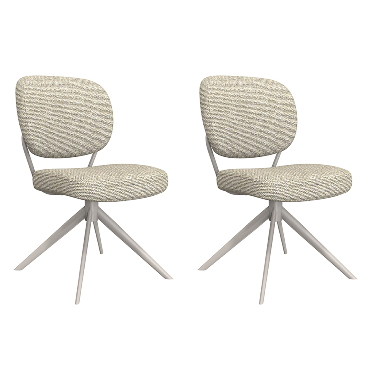 LABEL51 - Eetkamerstoel Geneva - Beige - 63x49x90cm - Set van 2