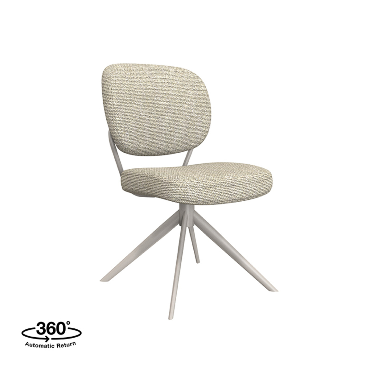 LABEL51 - Eetkamerstoel Geneva - Beige - 63x49x90cm - Set van 2
