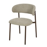 Livingfurn - Eetkamerstoel - Micah Hush Walnut - Beige - Set van 2