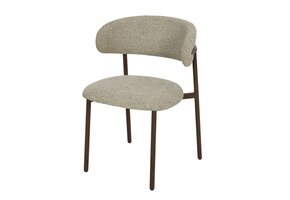 Livingfurn - Eetkamerstoel - Micah Hush Walnut - Beige - Set van 2