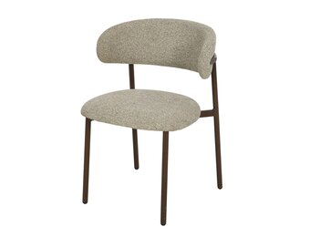 Livingfurn - Eetkamerstoel - Micah Hush Walnut - Beige - Set van 2