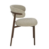 Livingfurn - Eetkamerstoel - Micah Hush Walnut - Beige - Set van 2